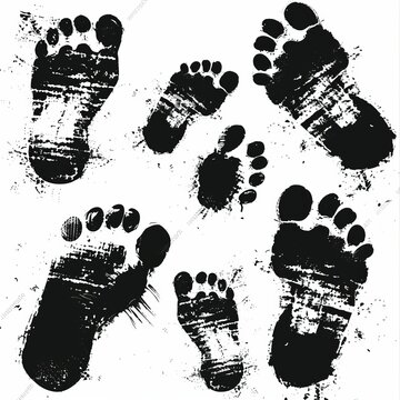 Footprint icon, aliens foot print graffiti spray, humanoids barefoot sprint silhouette, fantastic foot and palm