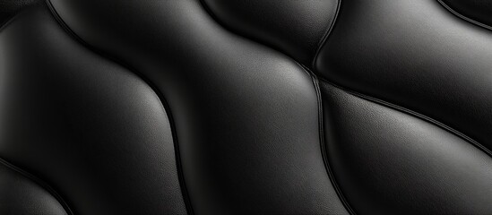 Obraz premium Black Leather Texture Background Close Up Ai Generated