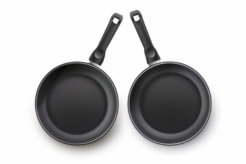 Frying pan icon, empty nonstick cookware sign, non stick symbol skillet, saucepan emblem, pan isolated