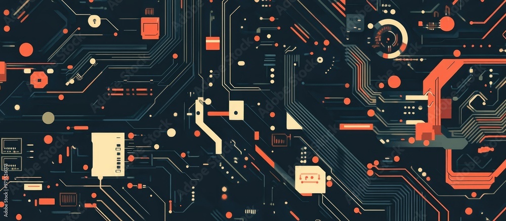 Poster electronic circuit design featuring an open junction