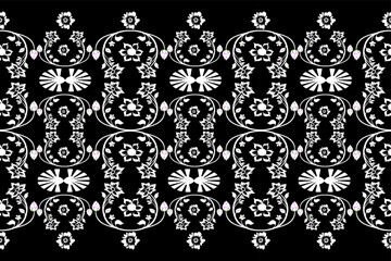 Thai pattern,peacock, seamless pattern, Navajo, traditional ethnic, fabric pattern for textiles, rugs, wallpaper, clothing, sarong, batik, wrapping, embroidery, print, background, cover, illustrati