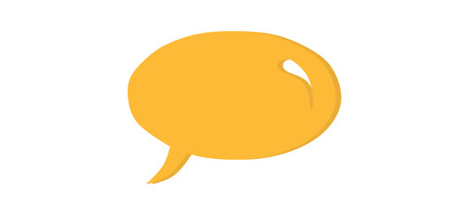 Speech Bubble isolated. Yellow 3d Speech Bubble icon Vector Illustration.