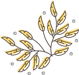 Flat Monoline Floral Corner Illustration