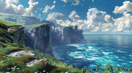 Obraz premium The viewpoint of the ocean cliffs