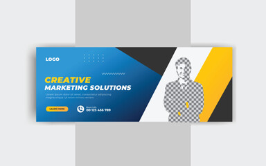 Modern digital business marketing promotion Facebook cover design template and marketing cover