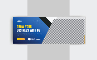 Modern digital business marketing promotion Facebook cover design template and marketing cover