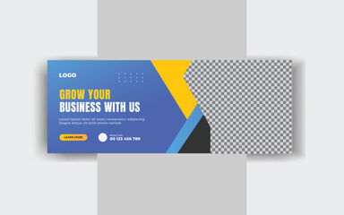 Modern digital business marketing promotion Facebook cover design template and marketing cover