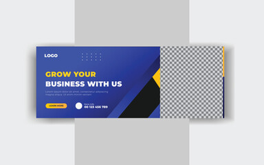 Modern digital business marketing promotion Facebook cover design template and marketing cover