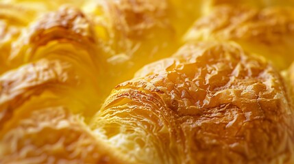 High resolution image of a freshly baked croissant with detailed layers showcasing the delicate texture and buttery taste perfect for breakfast and bakery-related visual content or food styling