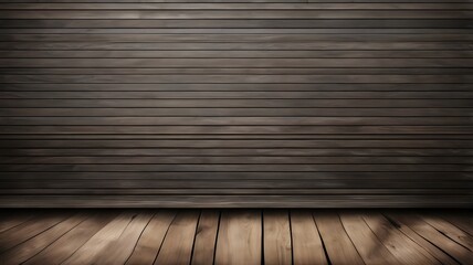 Black nameplate at wooden background texture, on plank board wall. 3d illustration