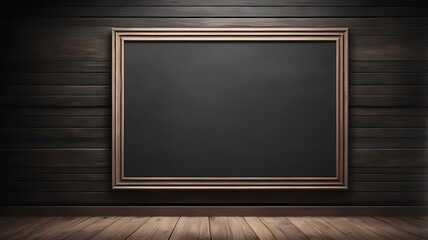 blackboard in room wood wall background