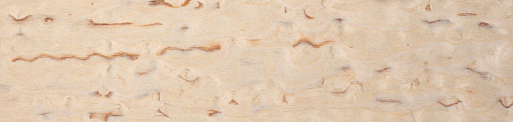 Creamy birch veneer surface with a tapestry of caramel accents and whimsical patterns