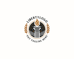 Set bundle Burning Torch fire flame logo design for business company
