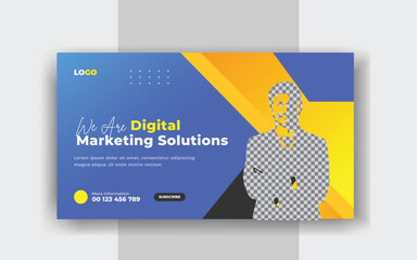 
Grow Your Business corporate real-estate business YouTube thumbnail design template and layout
