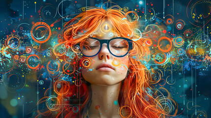 Woman scientist connecting with psychological data to solve problems