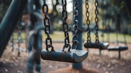 twain chain swings in children playground