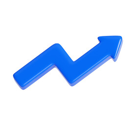 3D Blue Arrow Icon Illustration - Business and Success Concept Background