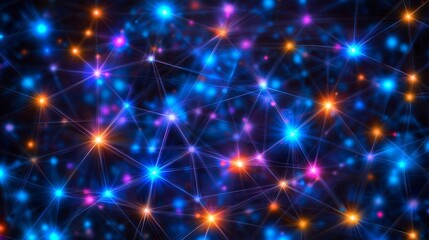 abstract background glowing networking connect node, the connecting node are wave form