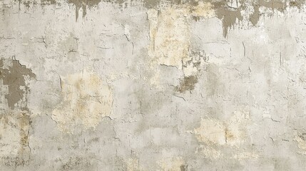 Obraz premium Cracked and Weathered Concrete Wall - Grey and Beige, Textured, Abstract, Wall, Texture, Background