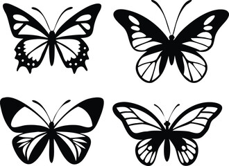 Different butterflies set. Vector illustration