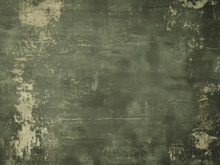 Obraz premium Distressed Green Concrete Wall with Peeling Paint, Abstract, Texture, Background, Grunge