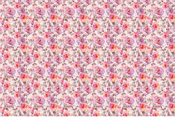 Blooming midsummer meadow seamless pattern.