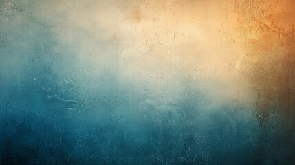 Obraz premium Textured Wall Background Blue to Yellow Gradient, Abstract, Vintage, Grunge, Texture, Wall, Background