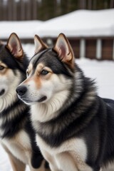 Fototapeta premium Norwegian Lundehunds