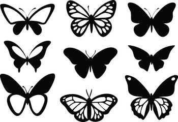 Naklejka premium Different butterflies set. Vector illustration