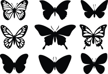 Different butterflies set. Vector illustration