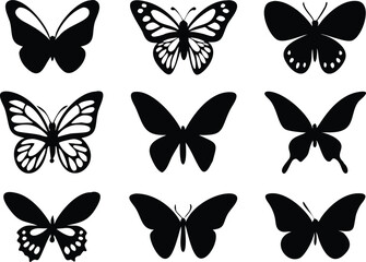 Obraz premium Different butterflies set. Vector illustration