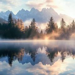 Sierkussen Mistig bos Bergsee Nebel  © felix_brönnimann