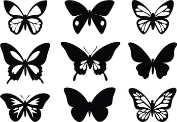 Fototapeta premium Different butterflies set. Vector illustration