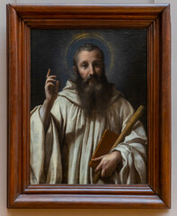 Saint Benedict of Nursia by anonymous Florentine painter from 17th century in Louvre museum in...