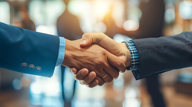 Business handshake close up illustrating partnership agreement and success showing professional collaboration and teamwork in achieving corporate business goals and successful outcomes