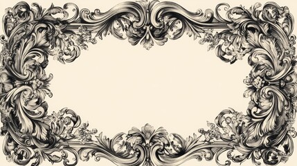 Ornate Baroque Victorian Frame Border with Arabesque Details