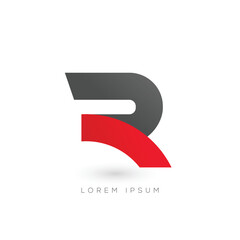 R Initial logo design template