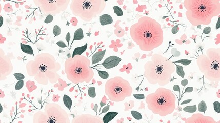 Delicate seamless pattern featuring charming pink bouquets Summer floral design ideal for textiles book covers manufacturing wallpapers print materials gift wrapping and scrapbooking