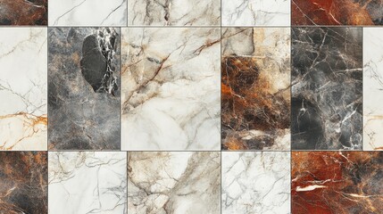 Modern seamless texture of wall and floor tiles with marble designs for stylish home interiors