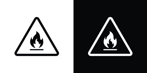 warning fire icon set. danger fire icon sign symbol. vector illustration