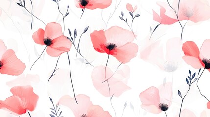 Seamless delicate floral pattern in a trendy style