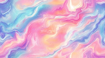 Abstract Hand Drawn Digital Painting of Watercolor Liquid Fluid Wavy Marble Seamless Pattern with Tie Dye and Batik Elements
