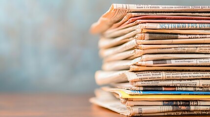 Stack of Old Newspapers.