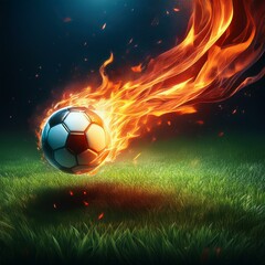 soccer ball in flames