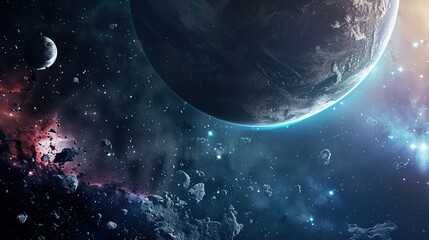 Obraz premium Cosmic abstract background with cosmic phenomena and celestial events.