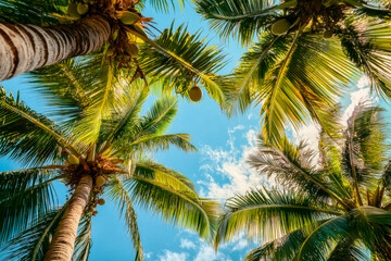 Fototapeta premium Palmenblick Himmel