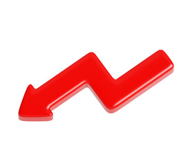 3D Red Arrow Icon - Financial Growth Direction Illustration