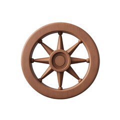 Obraz premium A classic wooden wheel design featuring intricate details. Ideal for creative projects and nautical themes. transparent background