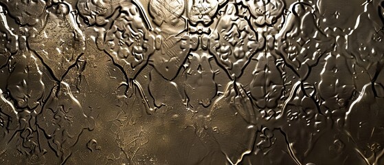 Sleek High-Resolution Wallpaper Featuring a Metallic Surface with Intricate Textures and Dynamic Light Reflections