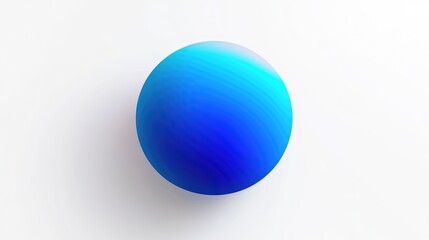 Fototapeta premium A bold blue dot with gradient lighting effects, symbolizing the bright and successful future of humanity through democracy, floating on a clean white background